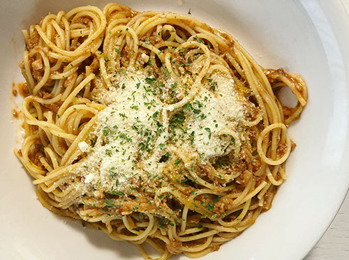 「醸豆 テンペスト」を使った簡単&ヘルシーなミートソースパスタ