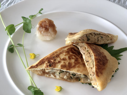 醸豆 テンペストのはさみ焼きの盛り付け